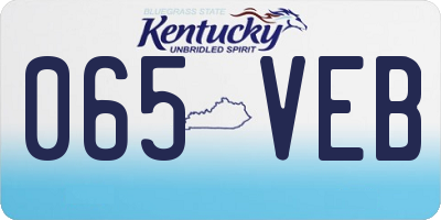 KY license plate 065VEB