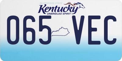 KY license plate 065VEC