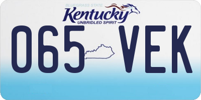 KY license plate 065VEK