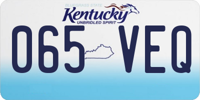 KY license plate 065VEQ