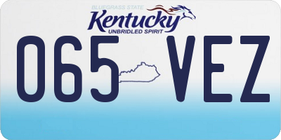 KY license plate 065VEZ