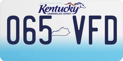 KY license plate 065VFD