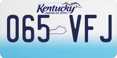 KY license plate 065VFJ