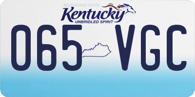 KY license plate 065VGC