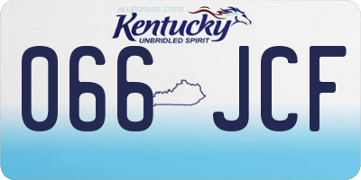 KY license plate 066JCF