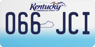 KY license plate 066JCI