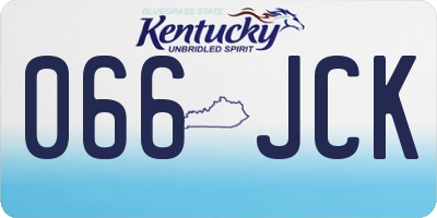 KY license plate 066JCK