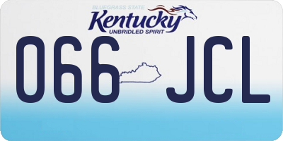 KY license plate 066JCL