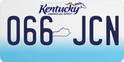 KY license plate 066JCN