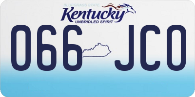 KY license plate 066JCO