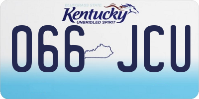 KY license plate 066JCU