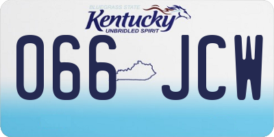 KY license plate 066JCW