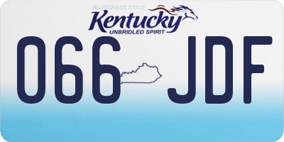 KY license plate 066JDF