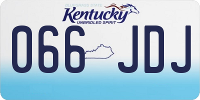 KY license plate 066JDJ