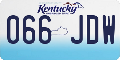 KY license plate 066JDW