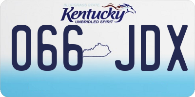 KY license plate 066JDX