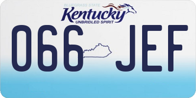KY license plate 066JEF