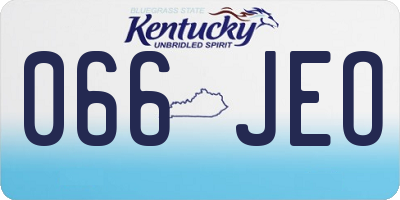 KY license plate 066JEO