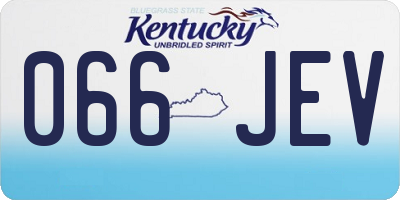 KY license plate 066JEV