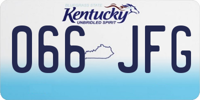 KY license plate 066JFG