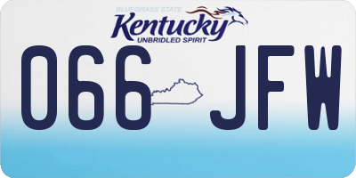 KY license plate 066JFW