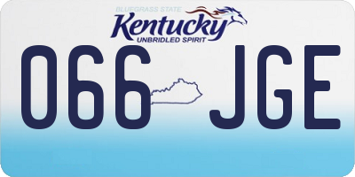 KY license plate 066JGE
