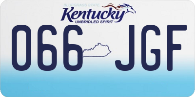 KY license plate 066JGF