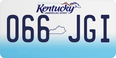 KY license plate 066JGI