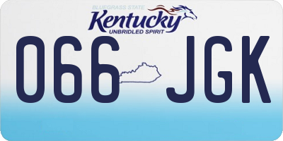 KY license plate 066JGK