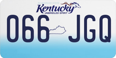 KY license plate 066JGQ