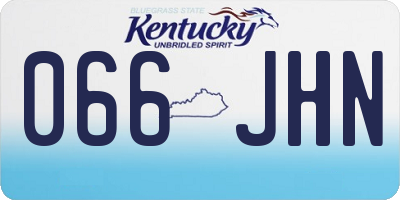 KY license plate 066JHN
