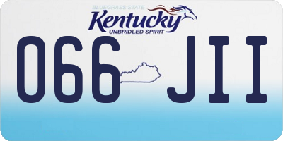 KY license plate 066JII