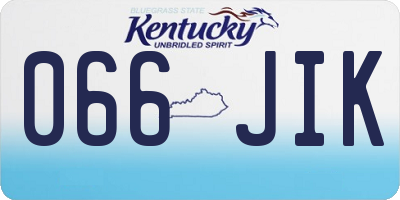 KY license plate 066JIK