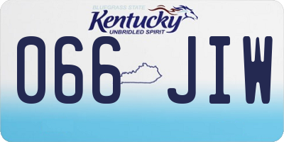 KY license plate 066JIW