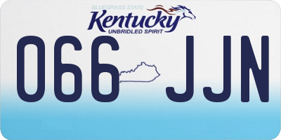 KY license plate 066JJN