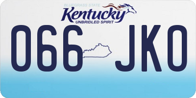 KY license plate 066JKO