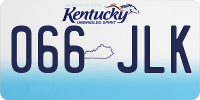 KY license plate 066JLK