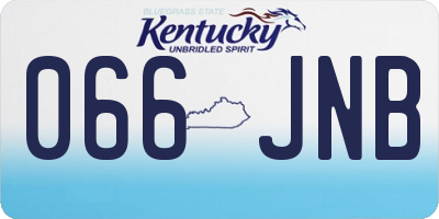 KY license plate 066JNB