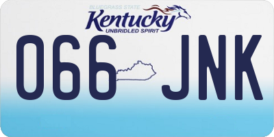 KY license plate 066JNK