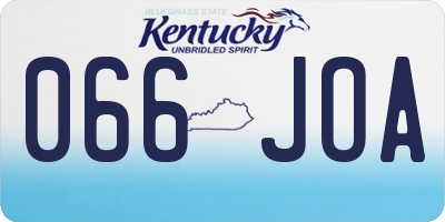 KY license plate 066JOA