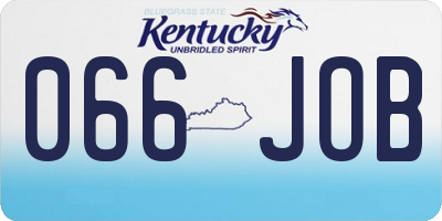 KY license plate 066JOB