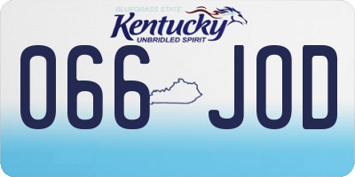 KY license plate 066JOD