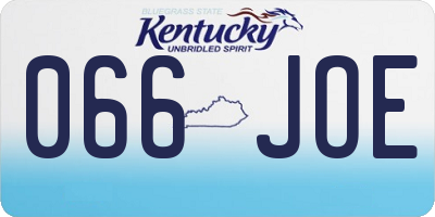 KY license plate 066JOE
