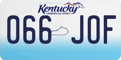 KY license plate 066JOF