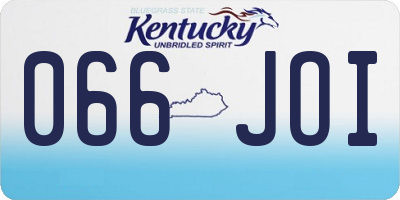 KY license plate 066JOI