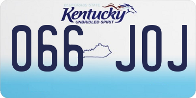 KY license plate 066JOJ