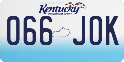 KY license plate 066JOK