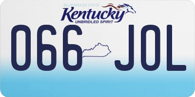 KY license plate 066JOL