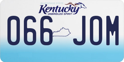 KY license plate 066JOM