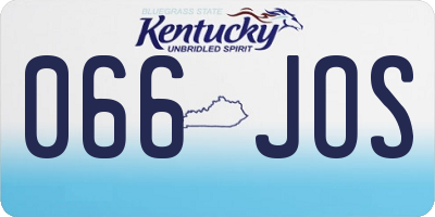 KY license plate 066JOS